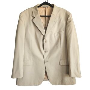 Brooks Brothers Brookscool Poplin Beige Blazer Sports Coat Jacket Size 46R 41W